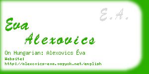 eva alexovics business card